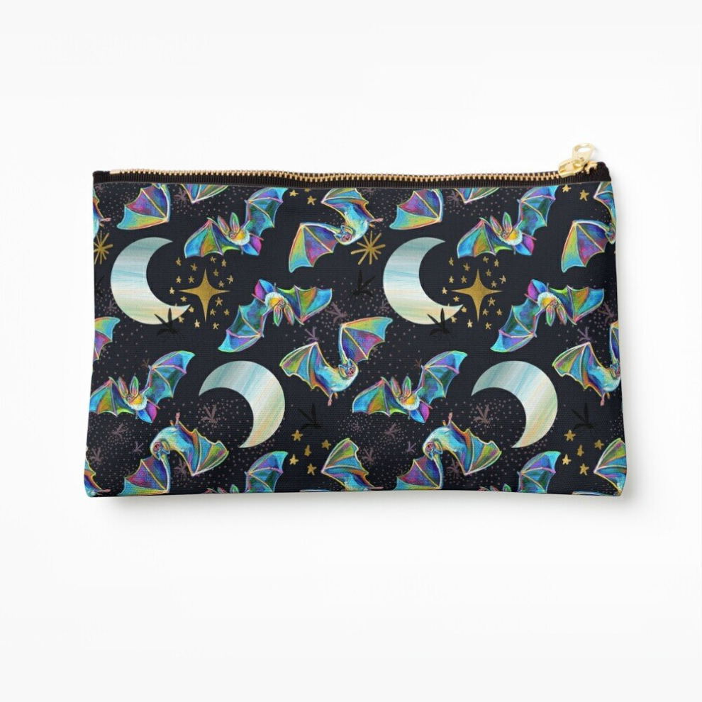 Whibos Makeup Bag Bloodsucker Buffet Creepy Cute Bat Pattern Cosmetic Organizer Tyvek Paper Bags Zipper Pouch