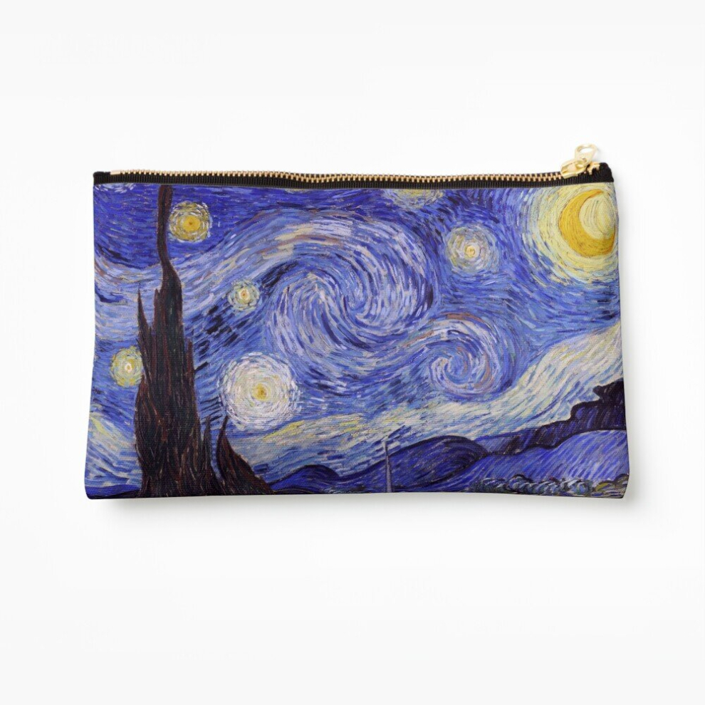 Whibos Makeup Bag Vincent Van Gogh Starry Night Cosmetic Organizer Tyvek Paper Bags Zipper Pouch
