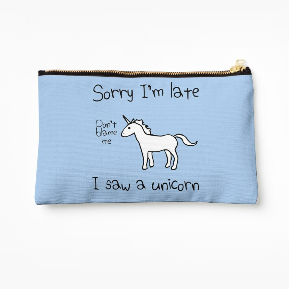Whibos Makeup Bag Sorry I'm Late, I Saw A Unicorn Cosmetic Organizer Tyvek Paper Bags Zipper Pouch