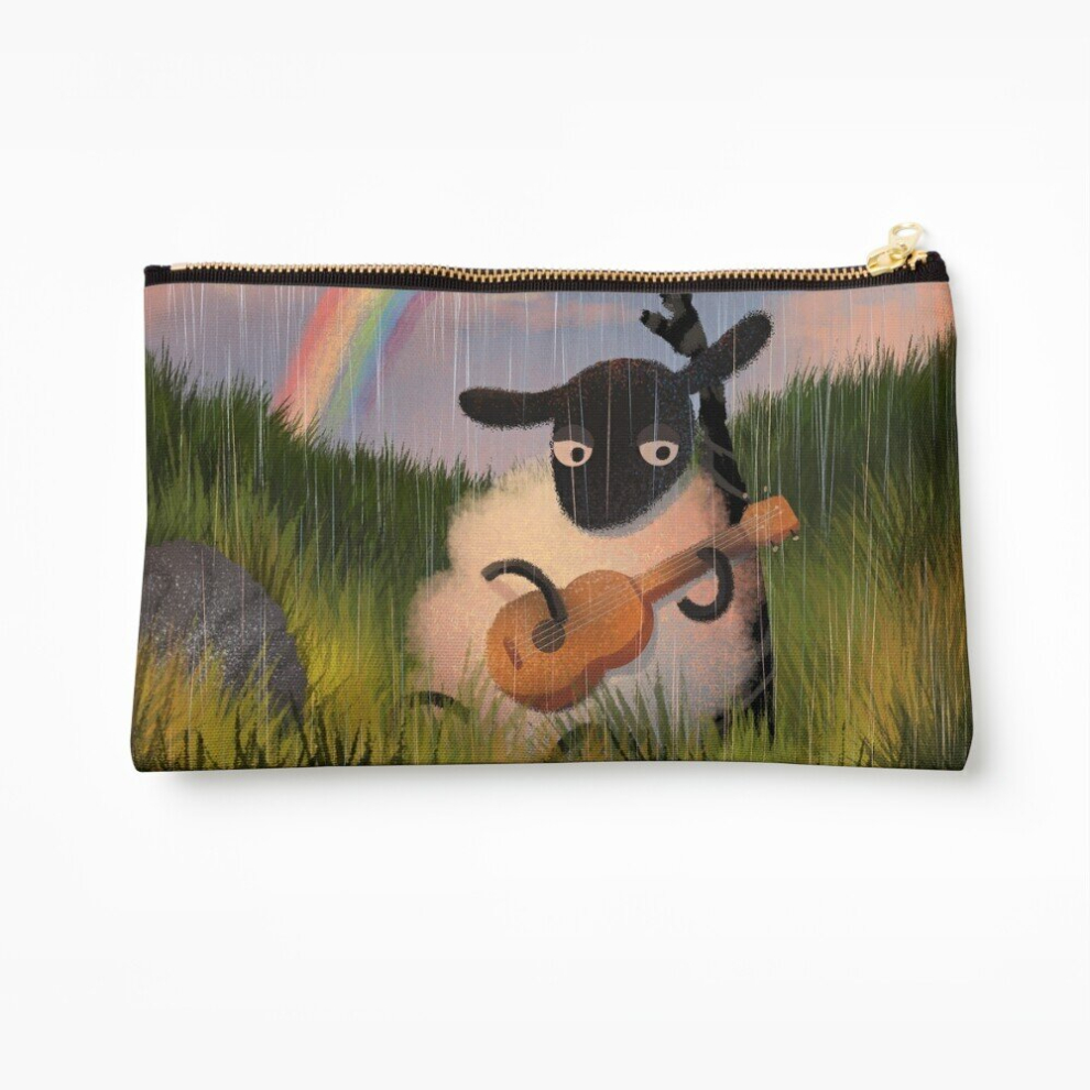 Whibos Makeup Bag Sheep Playing Guitar Cosmetic Organizer Tyvek Paper Bags Zipper Pouch