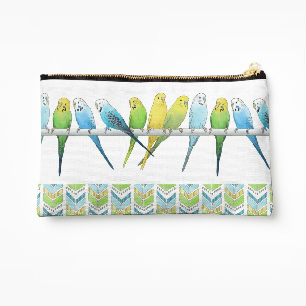 Whibos Makeup Bag Budgies Cosmetic Organizer Tyvek Paper Bags Zipper Pouch