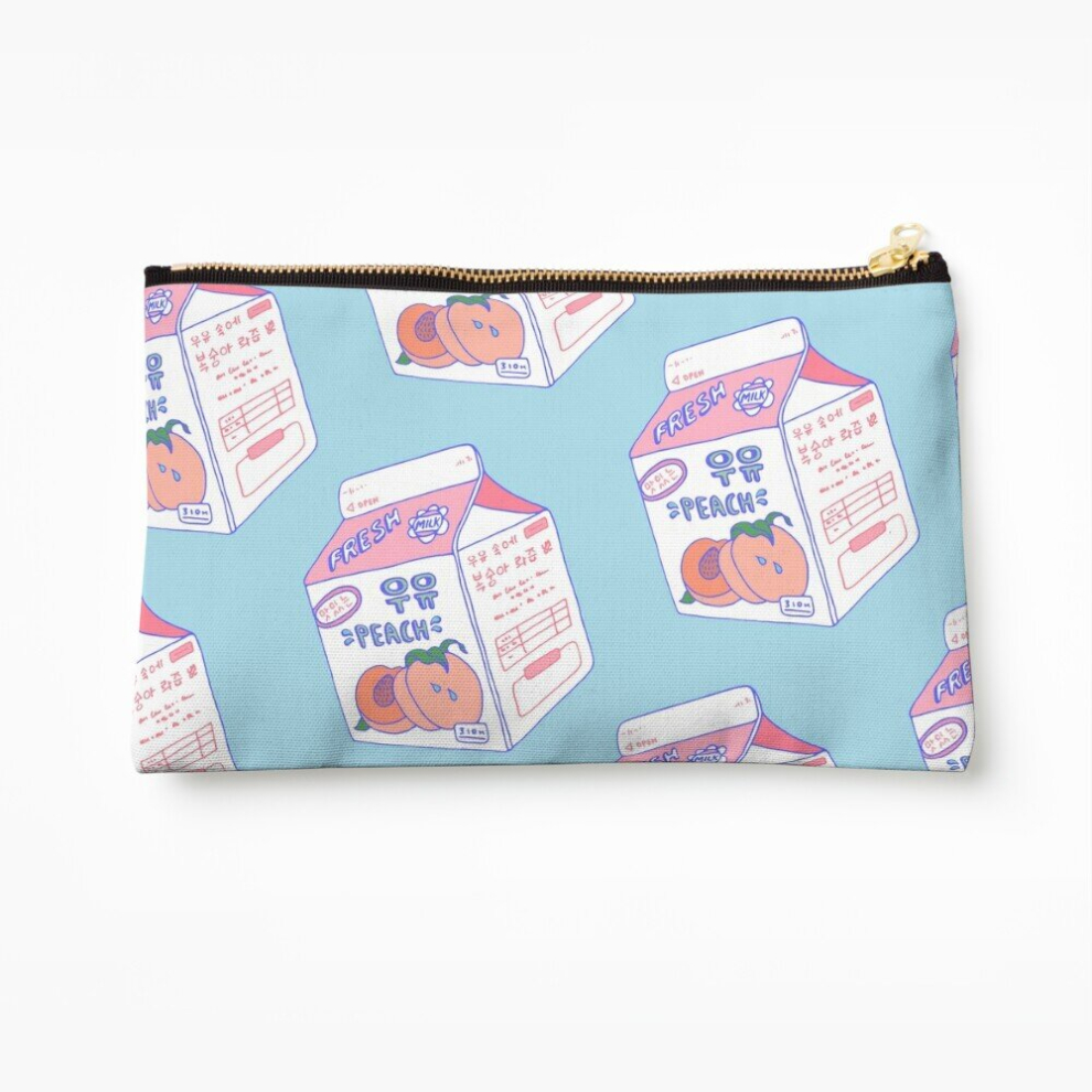 Whibos Peach Makeup Bag Milk Carton Cosmetic Organizer Tyvek Paper Bags Zipper Pouch