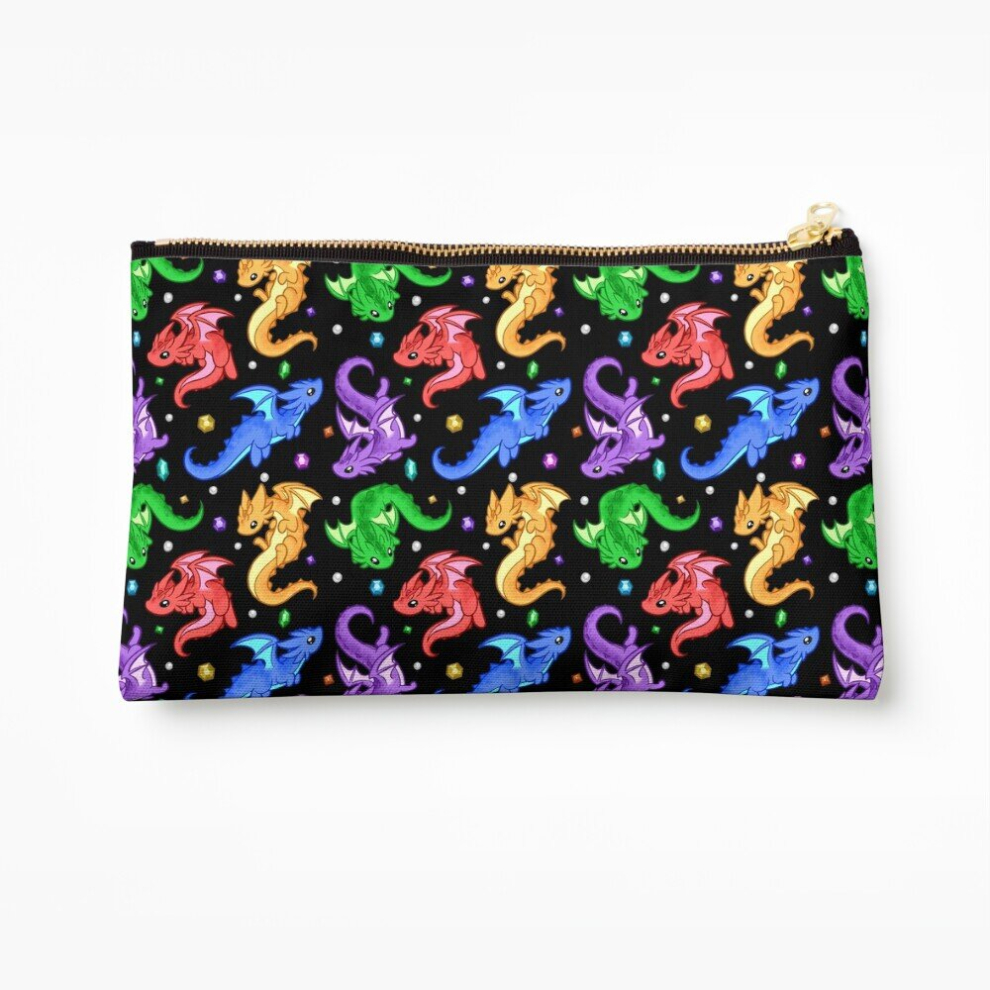 Whibos Makeup Bag Gem Dragon Pattern Cosmetic Organizer Tyvek Paper Bags Zipper Pouch