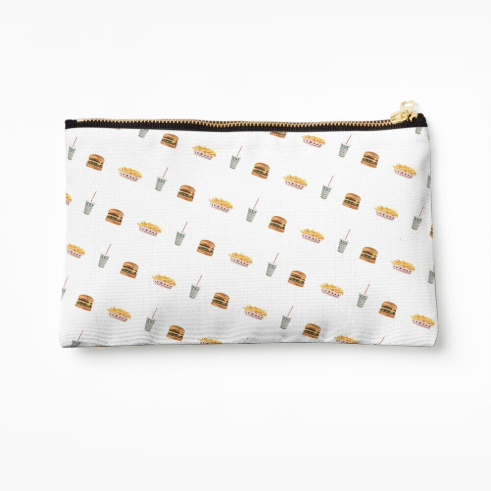 Whibos Makeup Bag In N Out Style Burger Shake Fries Pattern Cosmetic Organizer Tyvek Paper Bags Zipper Pouch
