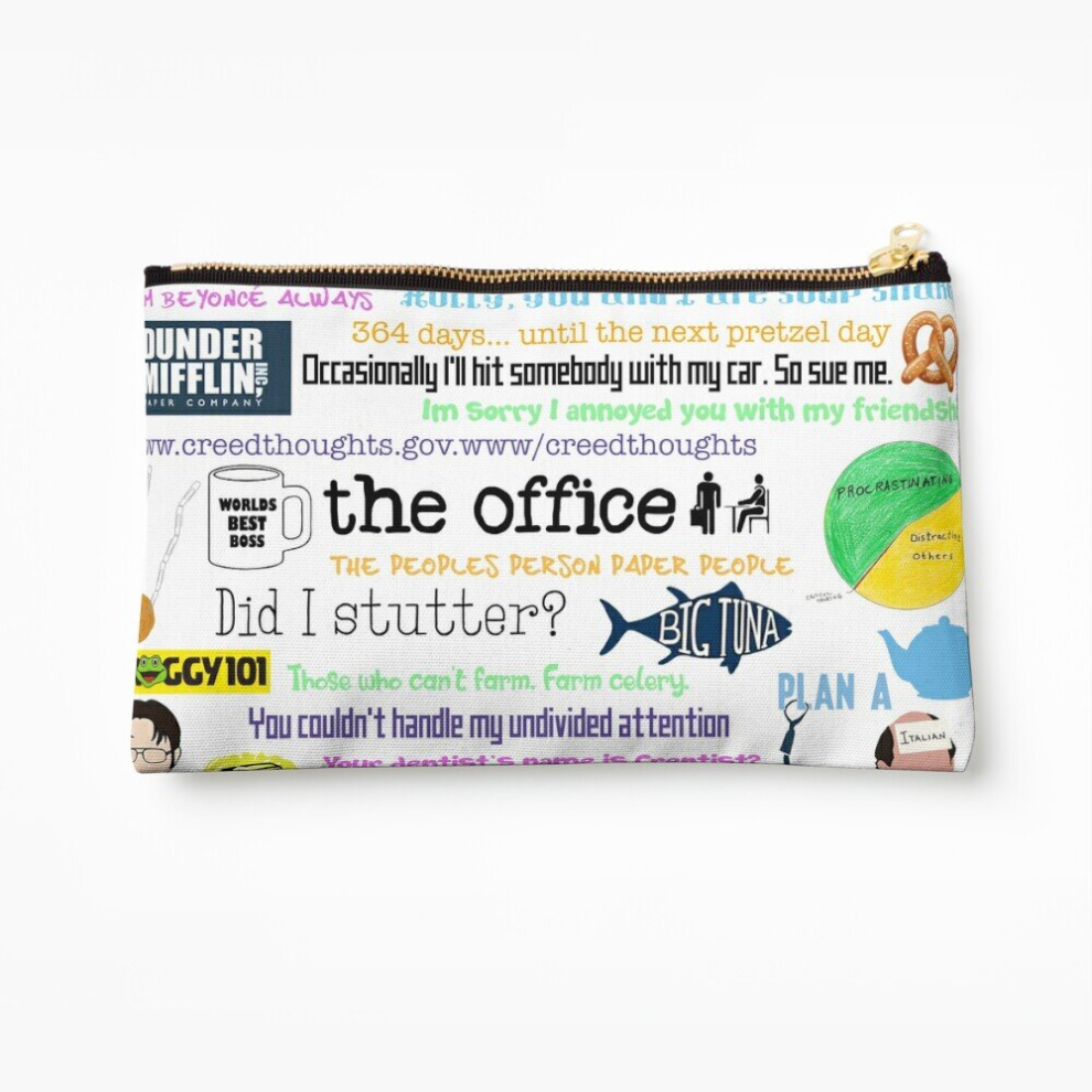 Whibos Makeup Bag The Office Collage Cosmetic Organizer Tyvek Paper Bags Zipper Pouch