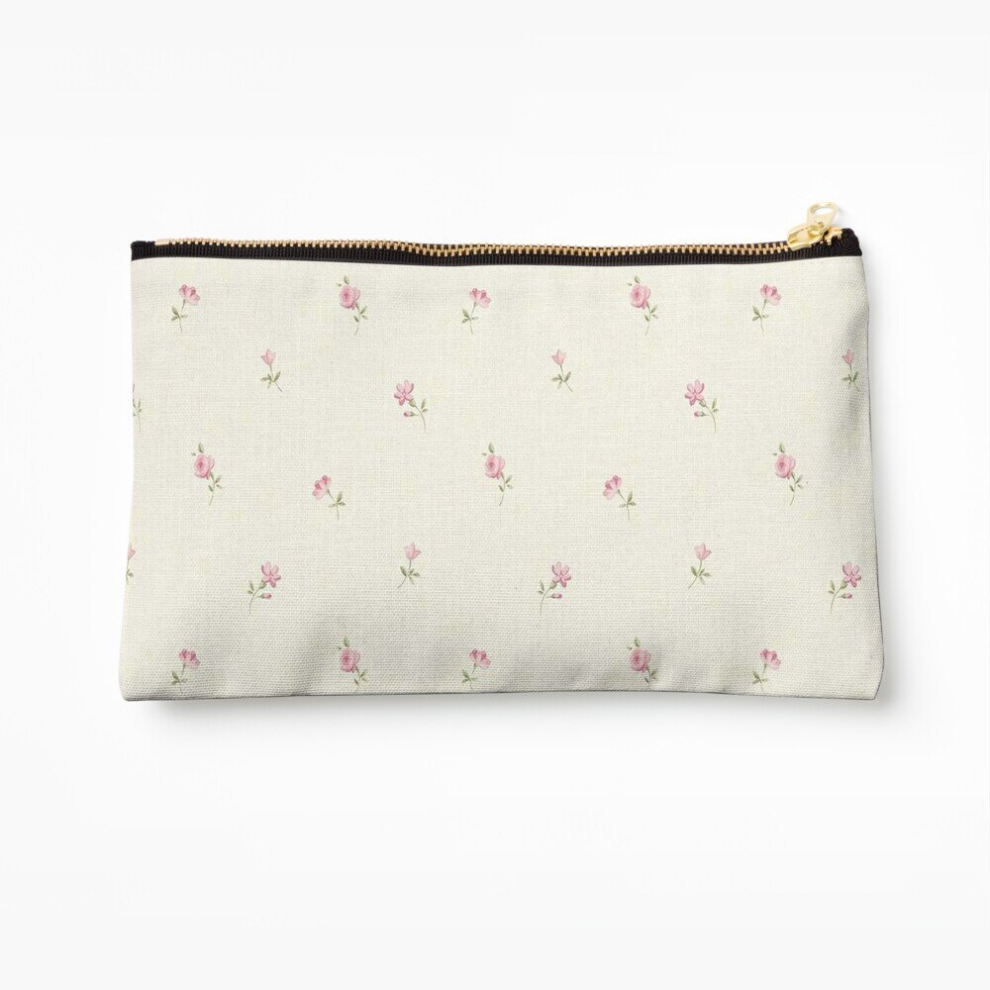 Whibos Makeup Bag Coquette Aesthetic Ditzy Floral Cosmetic Organizer Tyvek Paper Bags Zipper Pouch