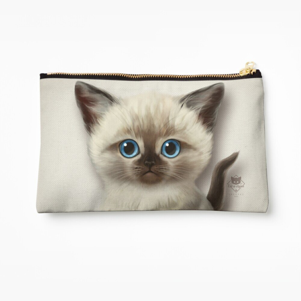 Whibos Makeup Bag Cataclysm- Siamese Kitten Cosmetic Organizer Tyvek Paper Bags Zipper Pouch