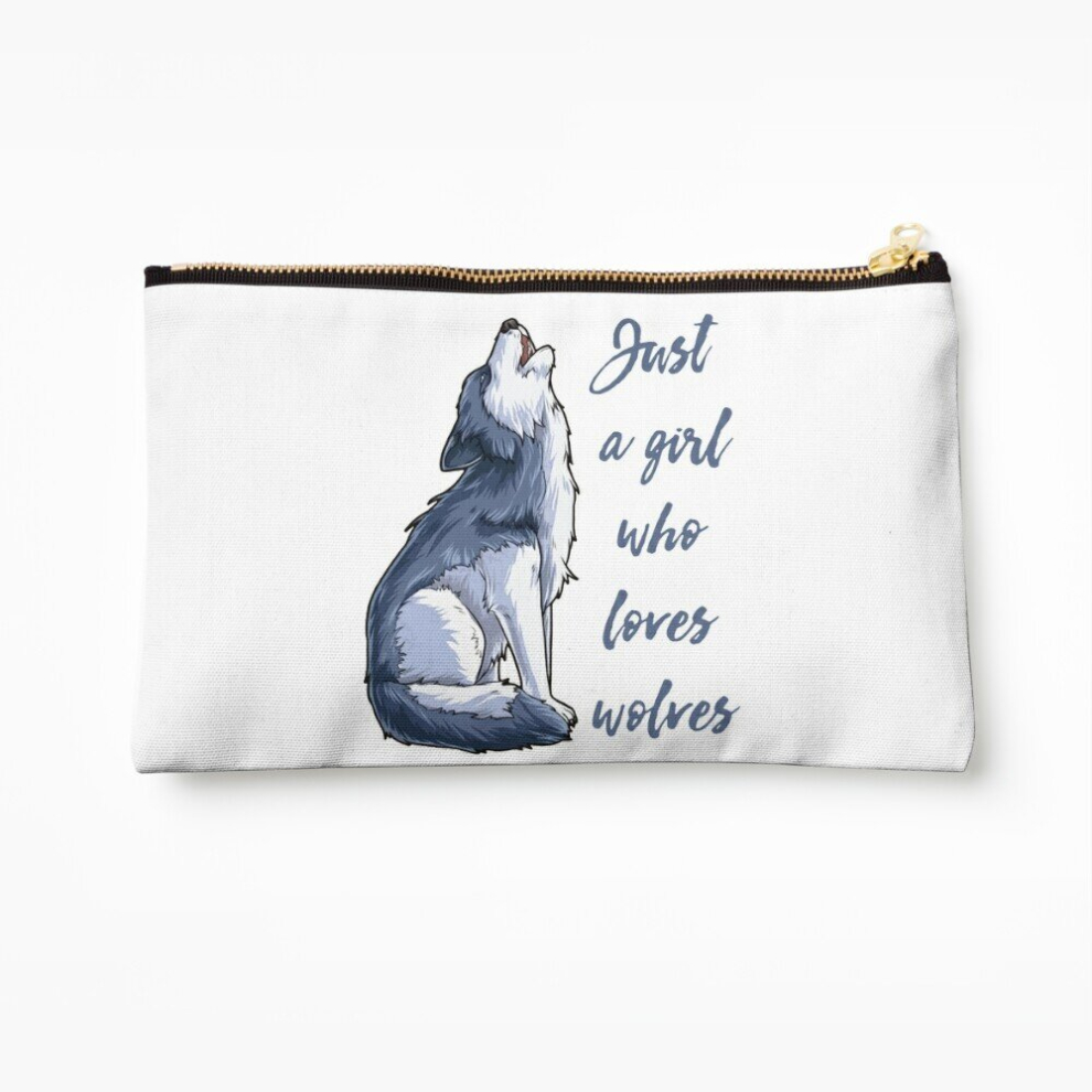 Whibos Makeup Bag Wolf Girl - Just A Girl Who Loves Wolves Cosmetic Organizer Tyvek Paper Bags Zipper Pouch