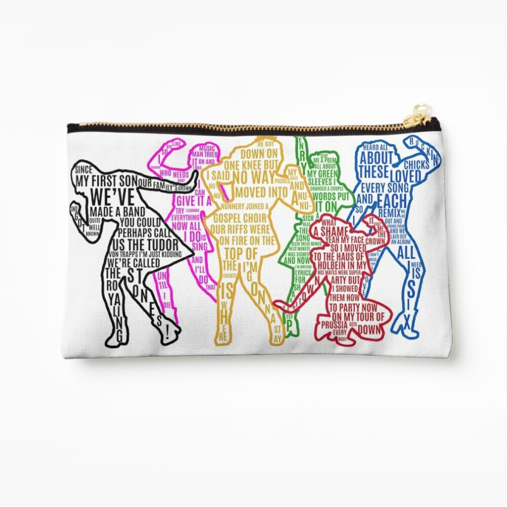 Whibos Makeup Bag Six The Musical Queens Silhouettes With Lyrics! Cosmetic Organizer Tyvek Paper Bags Zipper Pouch