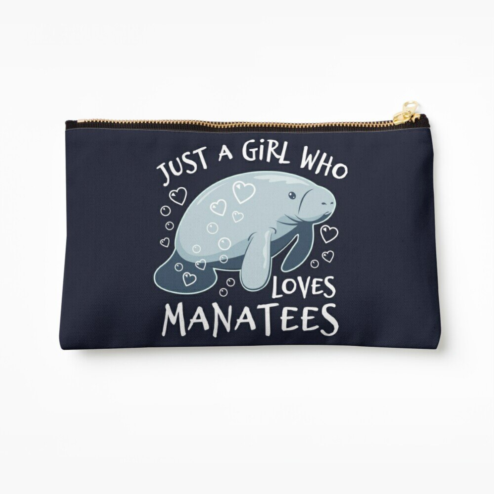 Whibos Makeup Bag Just A Girl Who Loves Manatees - Cute Manatee Cosmetic Organizer Tyvek Paper Bags Zipper Pouch
