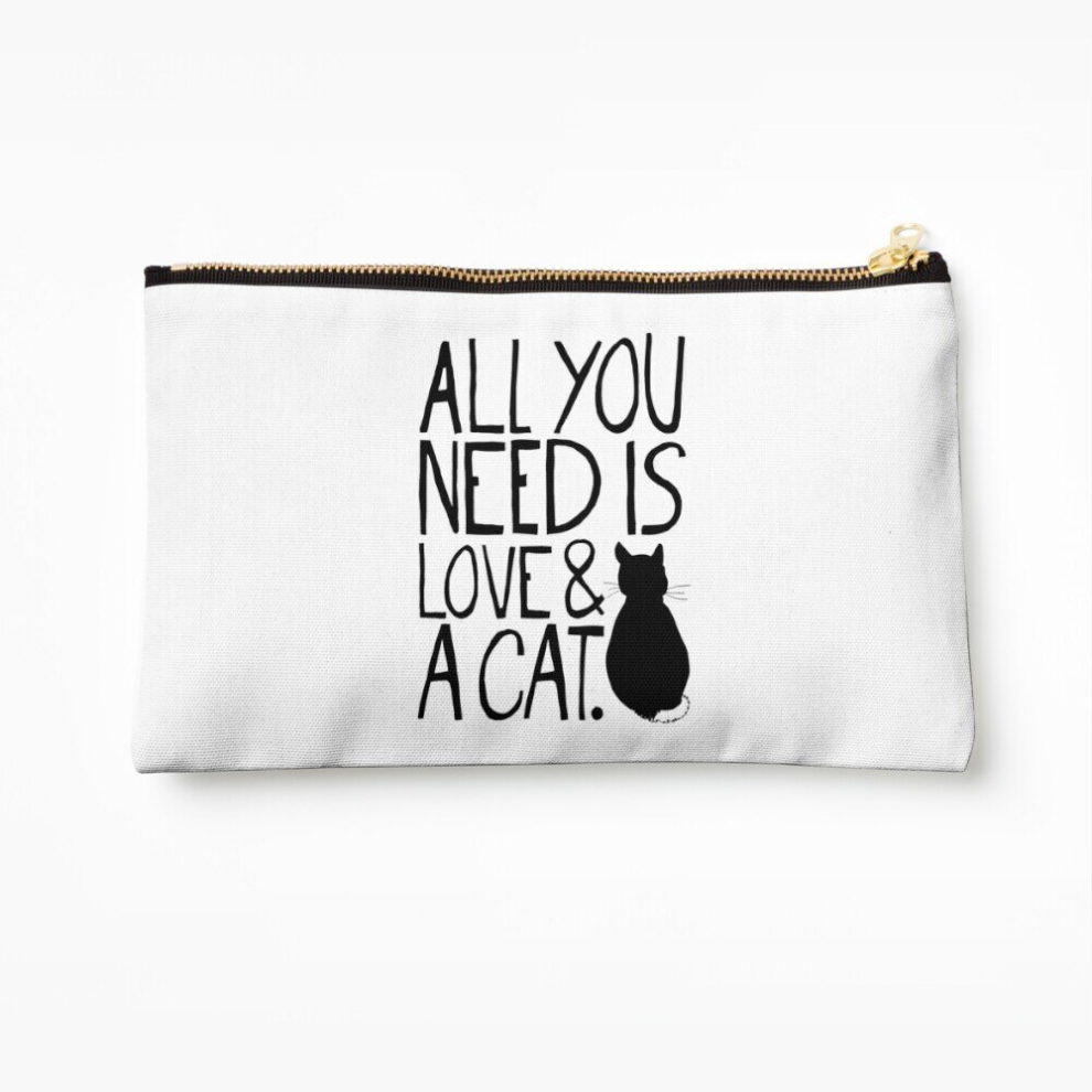 Whibos Makeup Bag All You Need Is Love And A Cat Cosmetic Organizer Tyvek Paper Bags Zipper Pouch