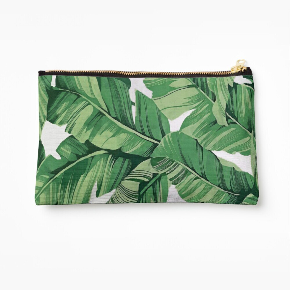 Whibos Makeup Bag Tropical Banana Leaves Vi Cosmetic Organizer Tyvek Paper Bags Zipper Pouch
