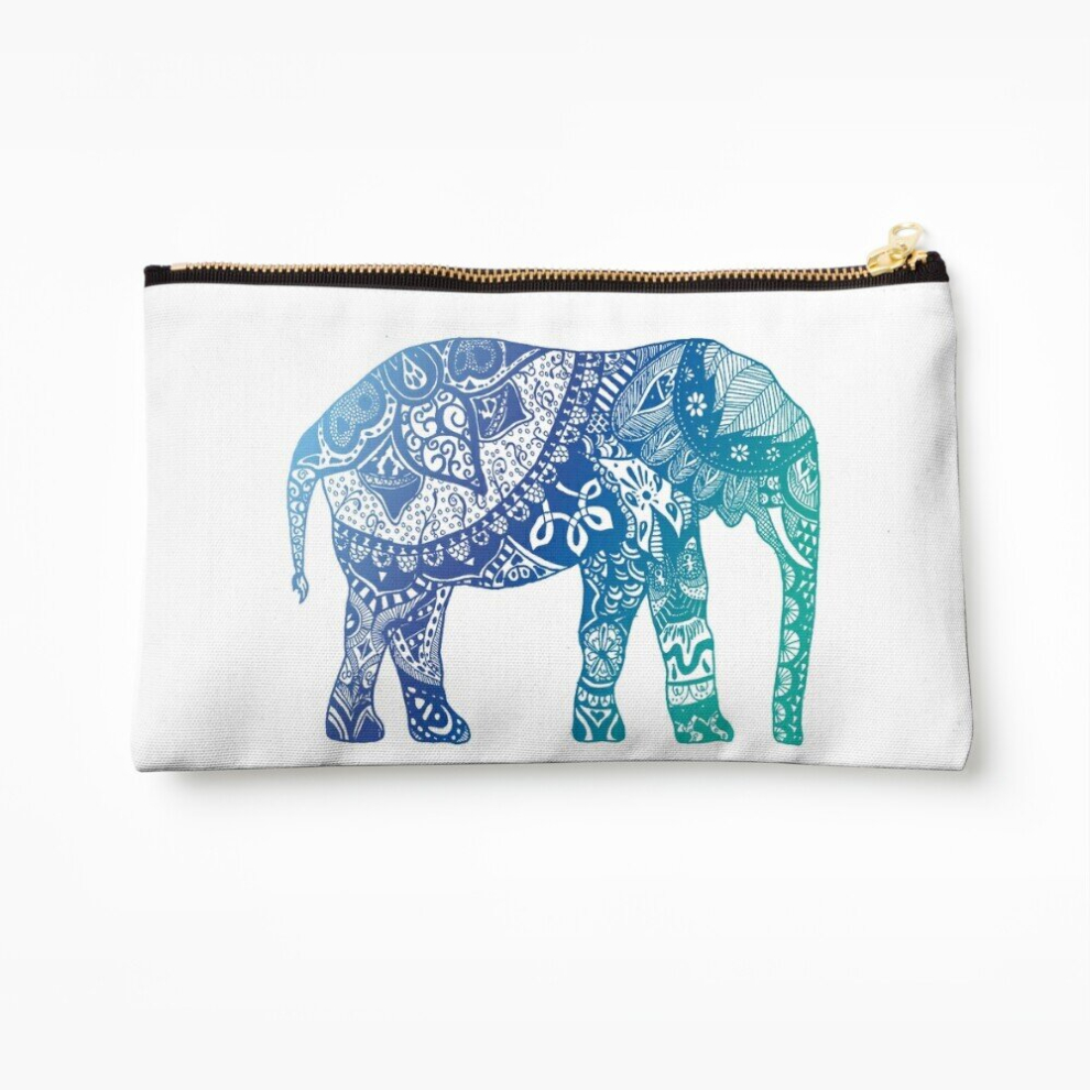 Whibos Blue Makeup Bag Elephant Cosmetic Organizer Tyvek Paper Bags Zipper Pouch