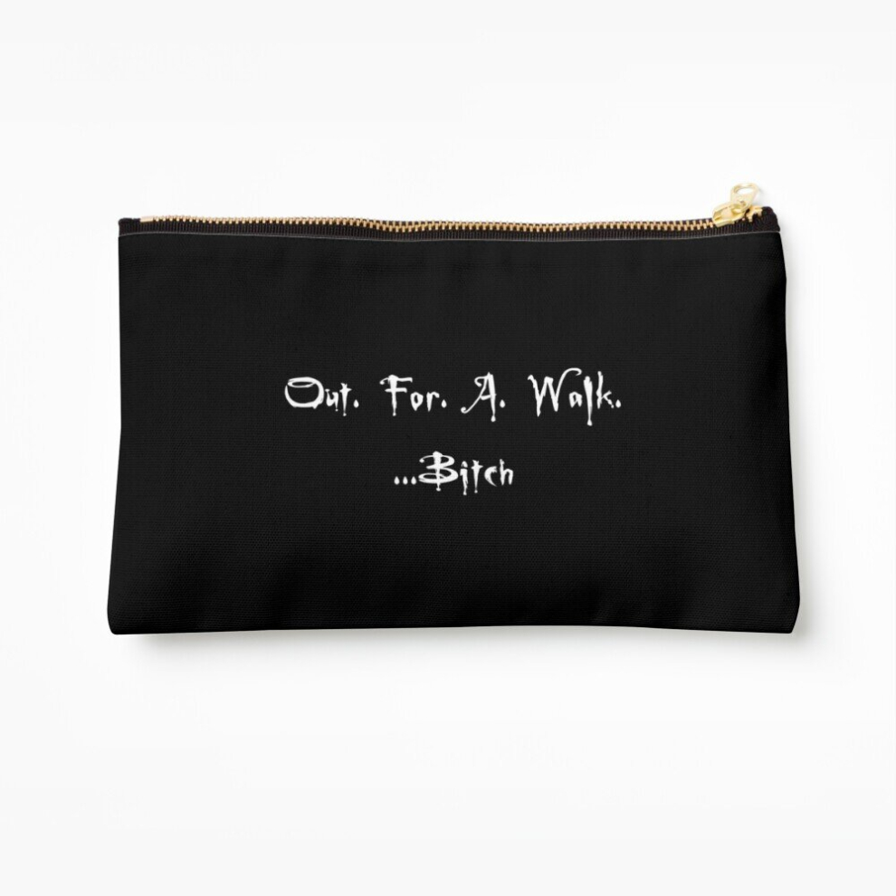 Whibos Makeup Bag Out For A Walk Bitch - White Cosmetic Organizer Tyvek Paper Bags Zipper Pouch