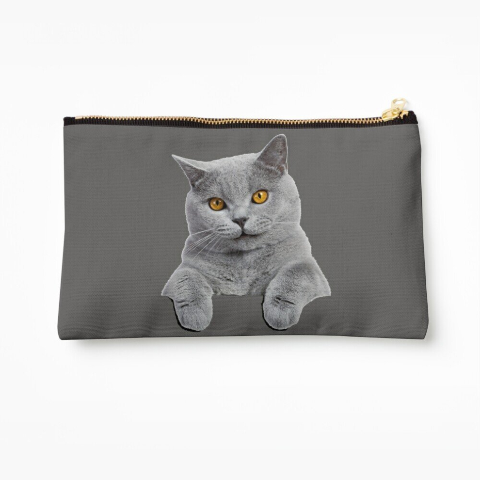 Whibos Makeup Bag British Shorthair Cat Cosmetic Organizer Tyvek Paper Bags Zipper Pouch