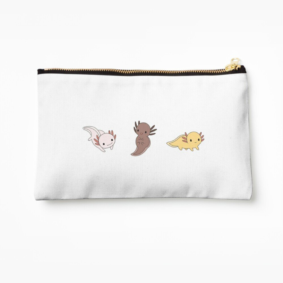 Whibos Makeup Bag Axolotl Trio Cosmetic Organizer Tyvek Paper Bags Zipper Pouch