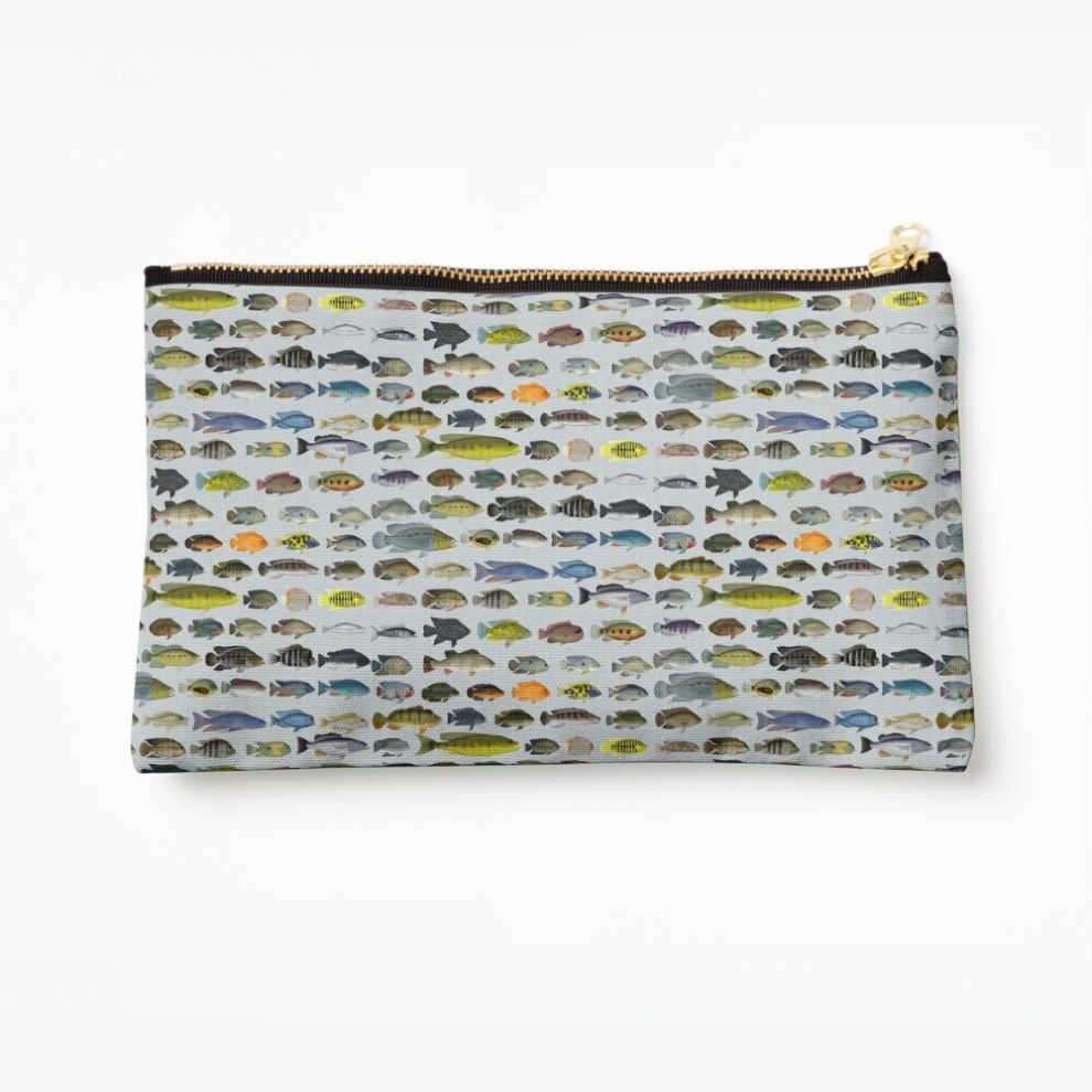 Whibos Makeup Bag Cichlid Group Cosmetic Organizer Tyvek Paper Bags Zipper Pouch