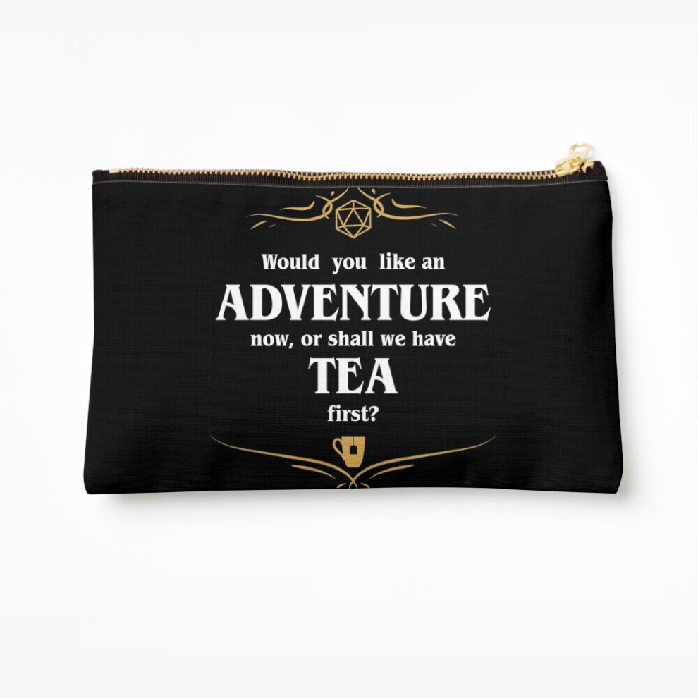 Whibos Makeup Bag Adventure Or Tea Tabletop Rpg Addict Cosmetic Organizer Tyvek Paper Bags Zipper Pouch