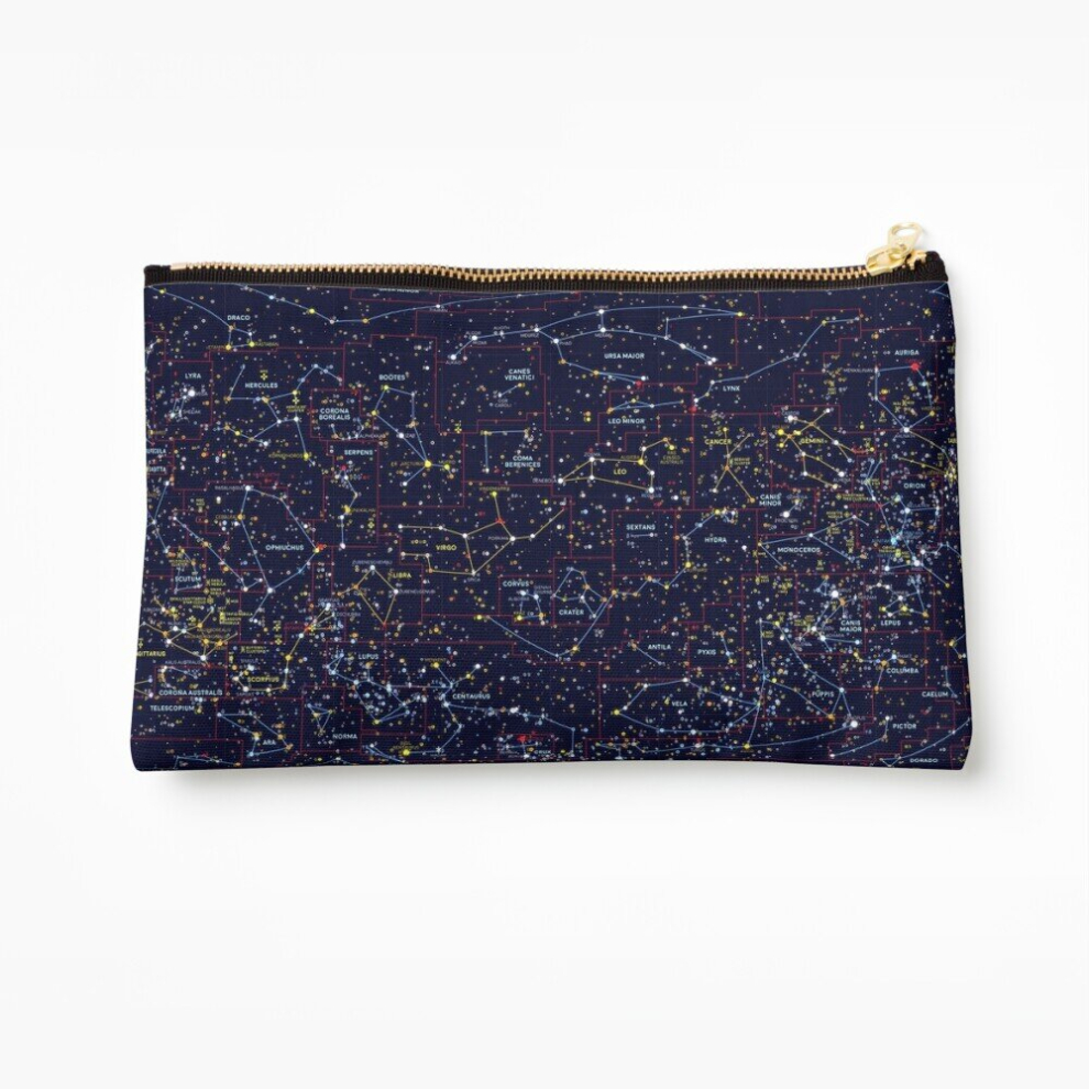 Whibos Makeup Bag Night Constellations Cosmetic Organizer Tyvek Paper Bags Zipper Pouch