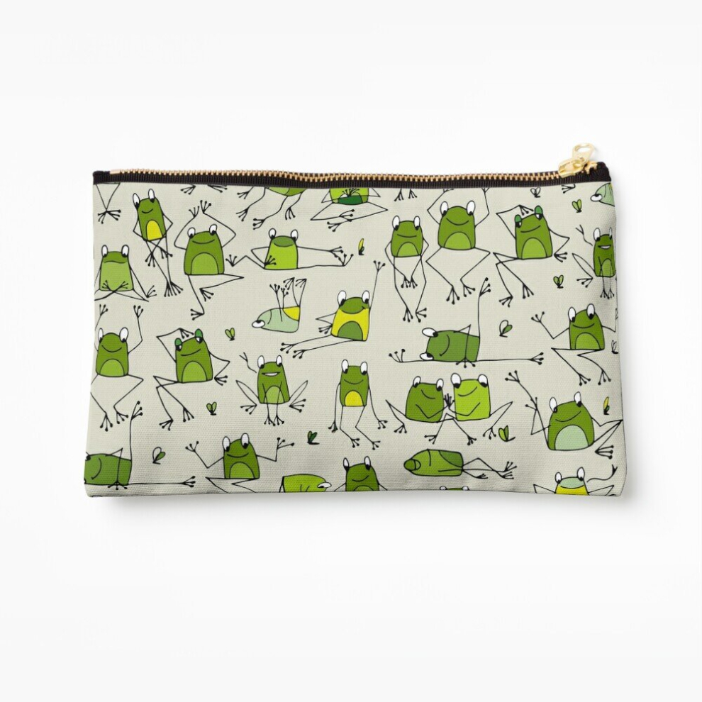 Whibos Makeup Bag Funny Frogs Cosmetic Organizer Tyvek Paper Bags Zipper Pouch