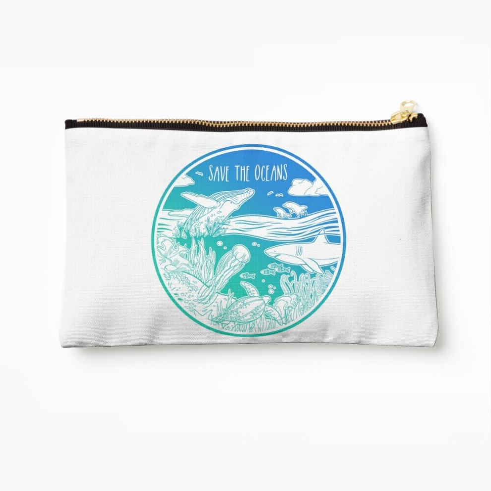 Whibos Makeup Bag Save The Oceans! Cosmetic Organizer Tyvek Paper Bags Zipper Pouch