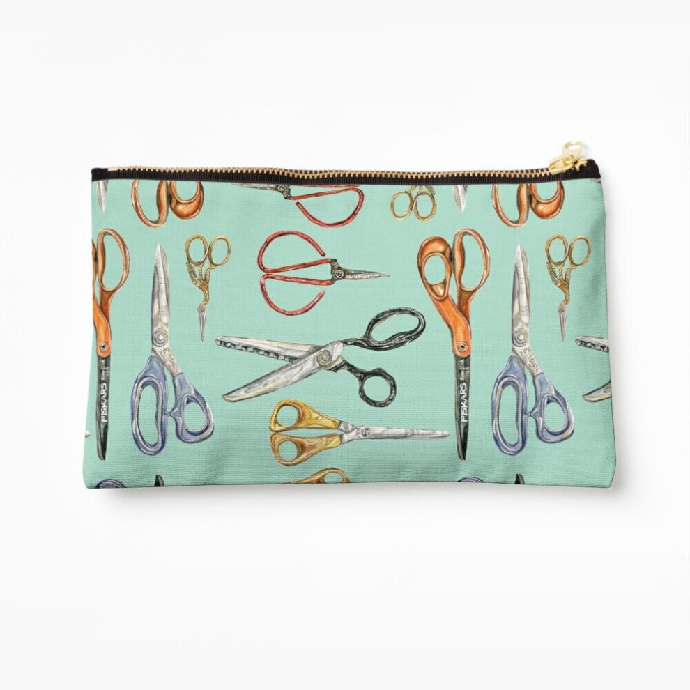 Whibos Makeup Bag Scissors Collection Cosmetic Organizer Tyvek Paper Bags Zipper Pouch