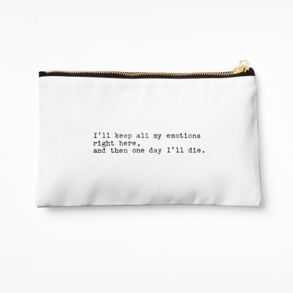 Whibos Makeup Bag John Mulaney Emotions Quote Cosmetic Organizer Tyvek Paper Bags Zipper Pouch