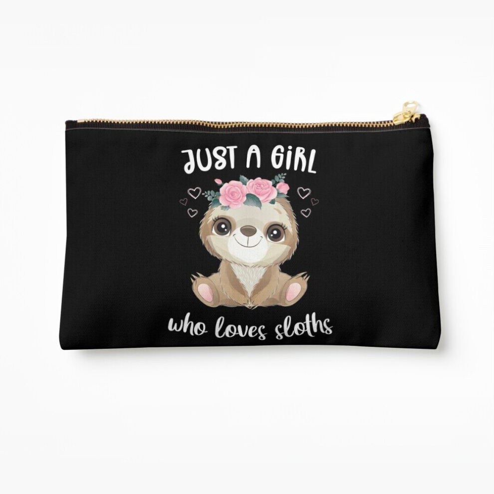 Whibos Makeup Bag Just A Girl Who Loves Sloths Cosmetic Organizer Tyvek Paper Bags Zipper Pouch