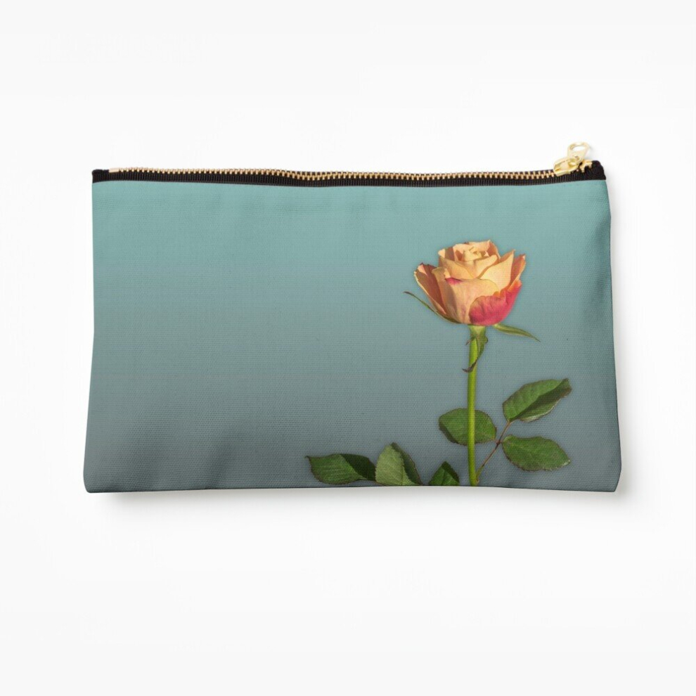 Whibos Blue Makeup Bag Apricot Rose On Photo Cosmetic Organizer Tyvek Paper Bags Zipper Pouch