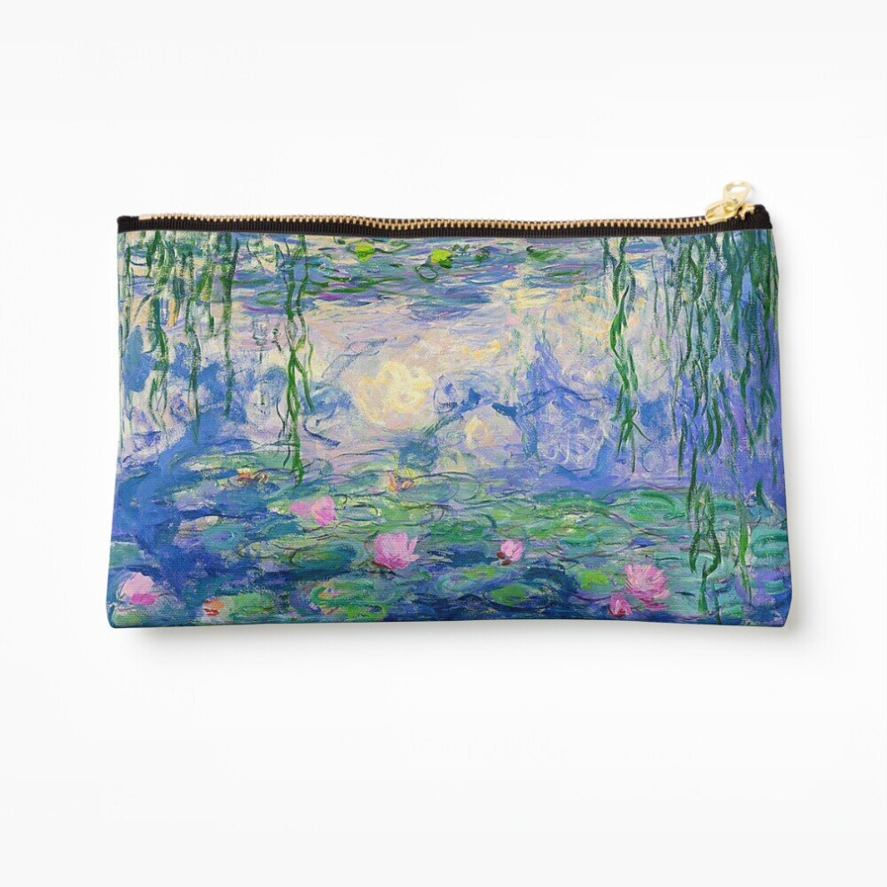 Whibos Makeup Bag Water Lilies - Claude Monet Cosmetic Organizer Tyvek Paper Bags Zipper Pouch