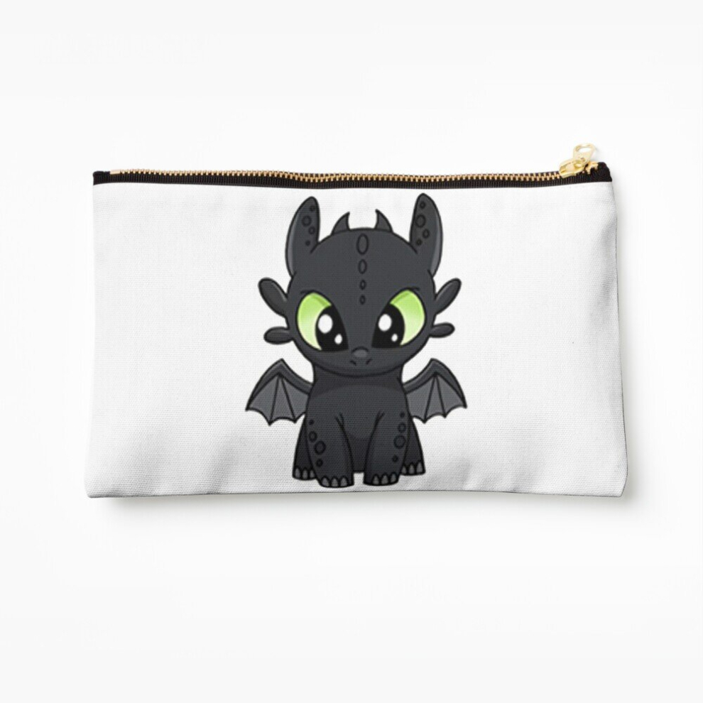 Whibos Makeup Bag Night Fury Toothless Cosmetic Organizer Tyvek Paper Bags Zipper Pouch