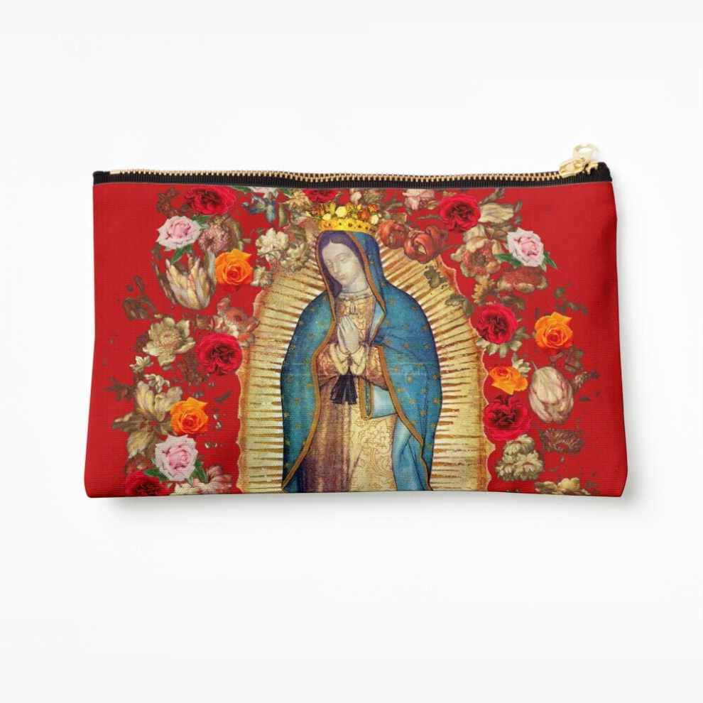 Whibos Makeup Bag Our Lady Of Guadalupe Mexican Virgin Mary Mexico Catholic Saint Cosmetic Organizer Tyvek Paper Bags Zipper Pouch