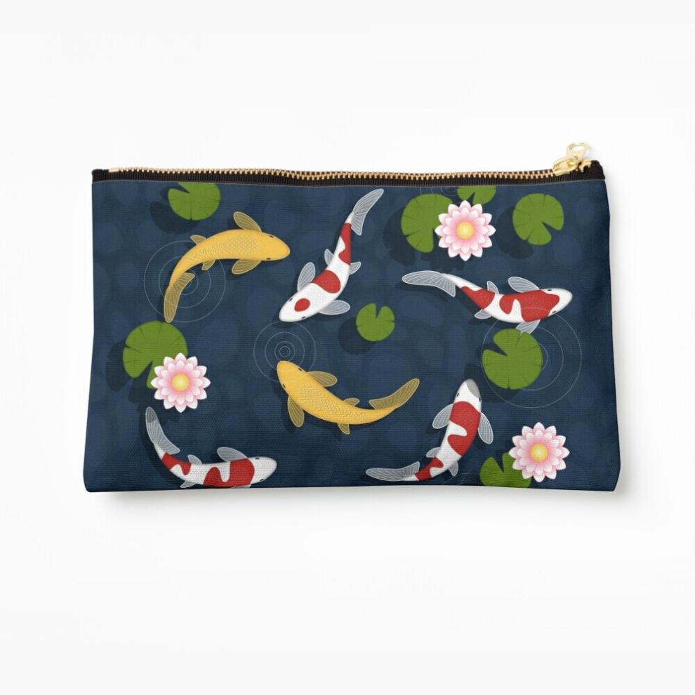 Whibos Makeup Bag Japanese Koi Fish Pond Cosmetic Organizer Tyvek Paper Bags Zipper Pouch