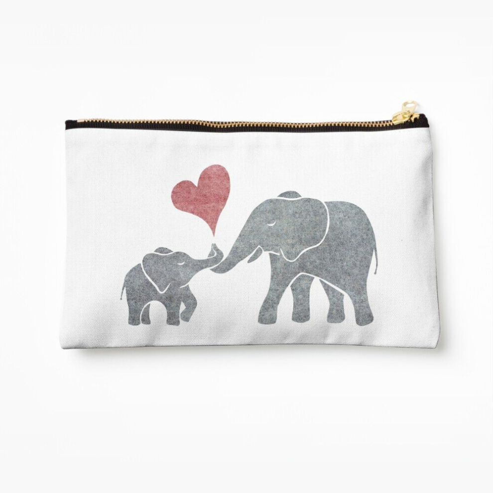 Whibos Makeup Bag Elephant Hugs Cosmetic Organizer Tyvek Paper Bags Zipper Pouch