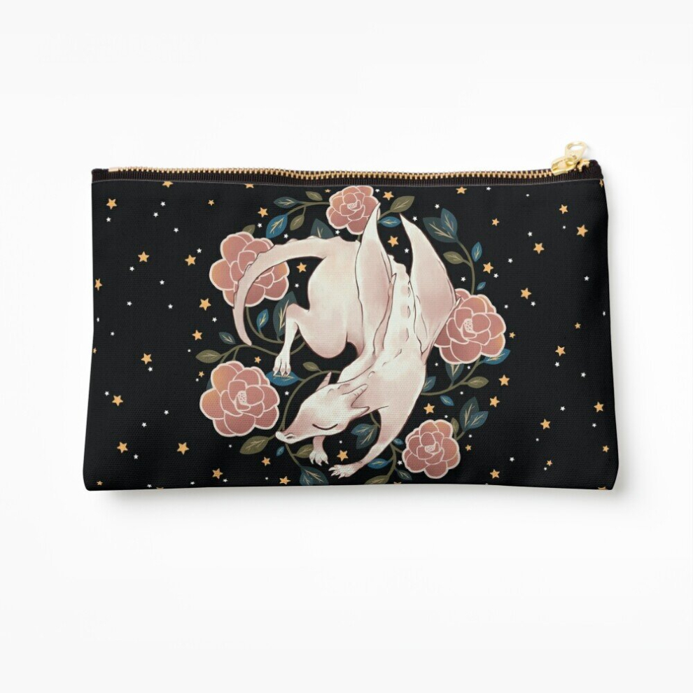 Whibos White Makeup Bag Dragon Cosmetic Organizer Tyvek Paper Bags Zipper Pouch