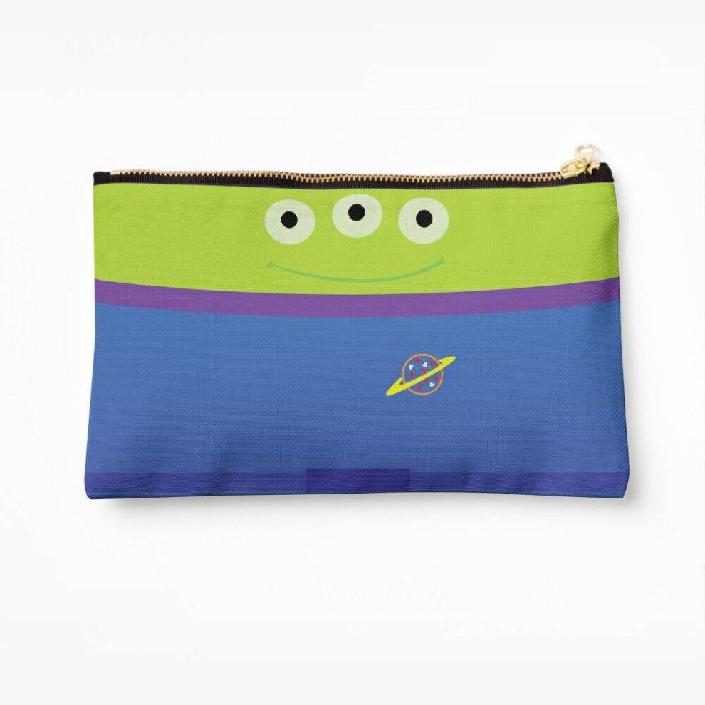 Whibos Makeup Bag Pizza Planet Alien Cosmetic Organizer Tyvek Paper Bags Zipper Pouch