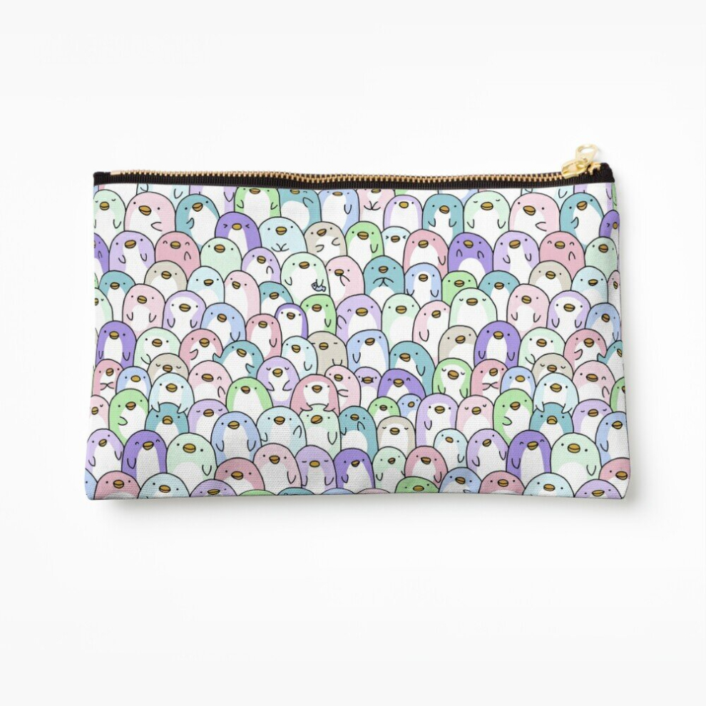 Whibos Makeup Bag Penguin Snuggles Cosmetic Organizer Tyvek Paper Bags Zipper Pouch