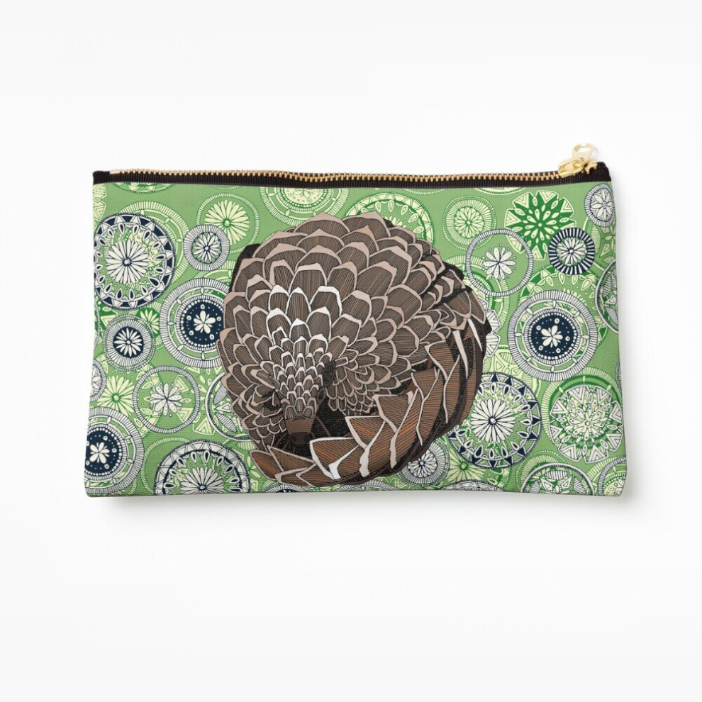 Whibos Makeup Bag Pangolin Mandala Leaf Cosmetic Organizer Tyvek Paper Bags Zipper Pouch