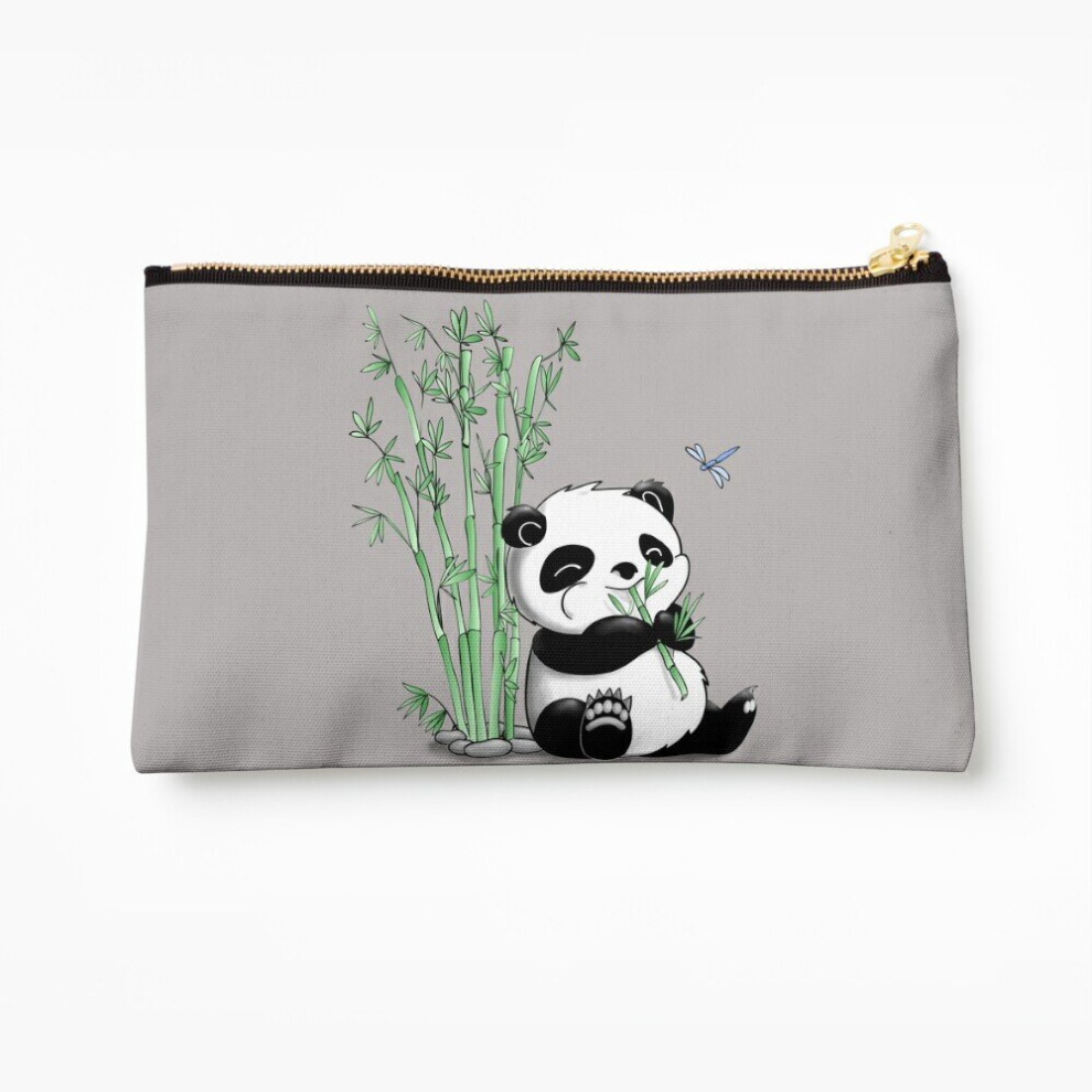 Whibos Makeup Bag Panda Eating Bamboo Cosmetic Organizer Tyvek Paper Bags Zipper Pouch