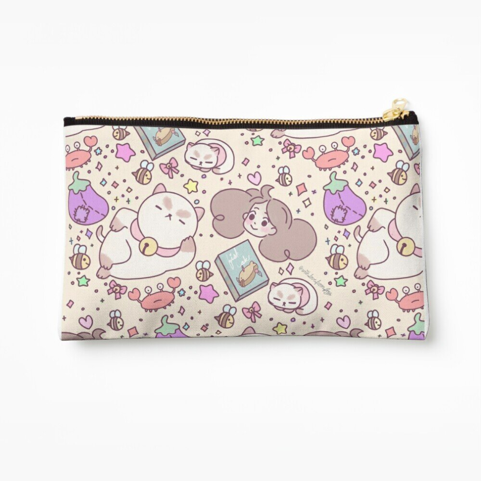 Whibos Makeup Bag Bee And Puppycat Doodles Cosmetic Organizer Tyvek Paper Bags Zipper Pouch