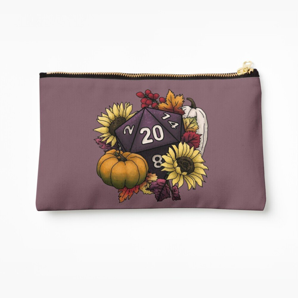 Whibos Makeup Bag Harvest D20 - Autumn Tabletop Gaming Dice Cosmetic Organizer Tyvek Paper Bags Zipper Pouch