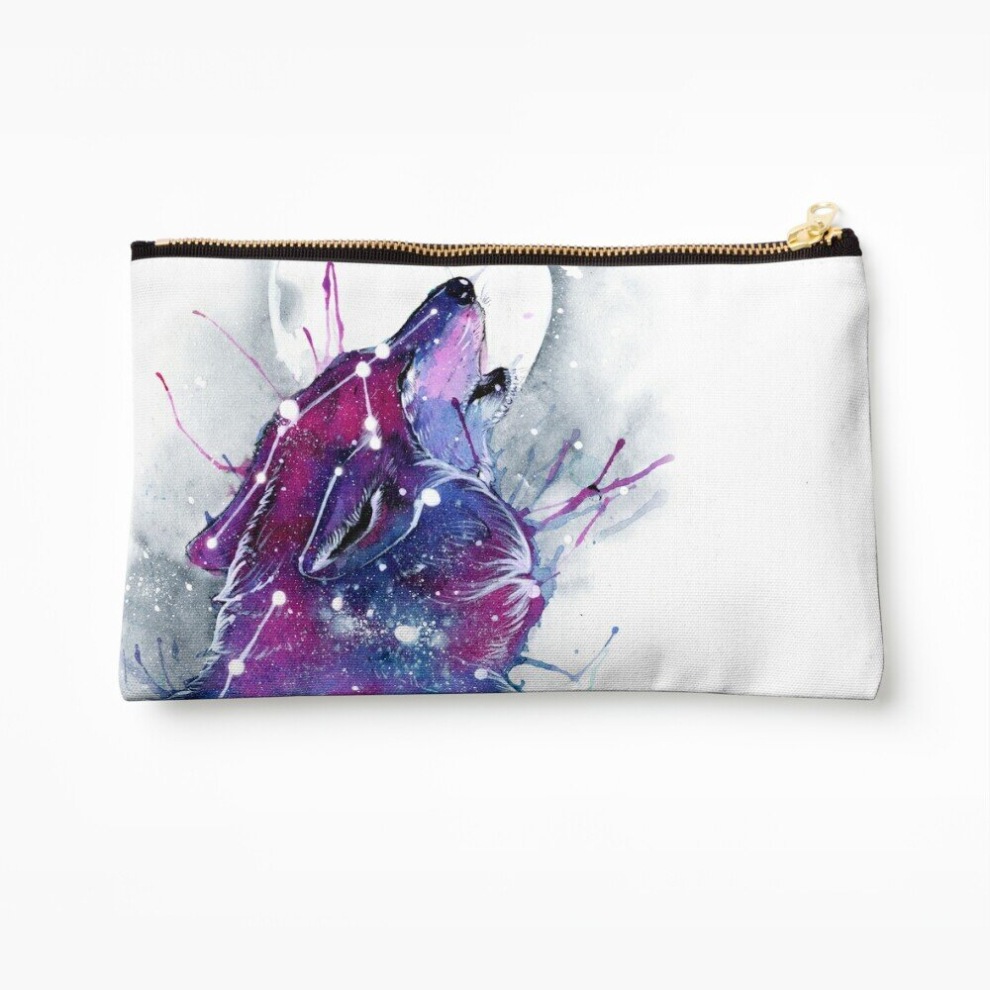 Whibos Makeup Bag Wolf Cosmetic Organizer Tyvek Paper Bags Zipper Pouch