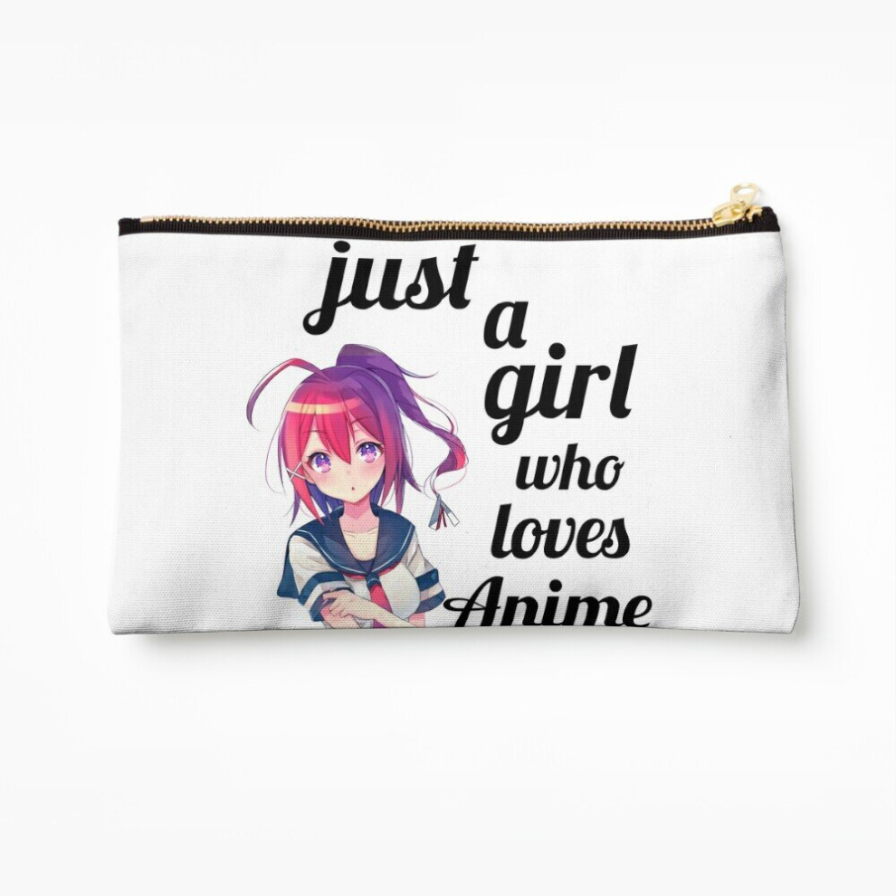 Whibos Makeup Bag Just A Girl Who Loves Anime Cosmetic Organizer Tyvek Paper Bags Zipper Pouch