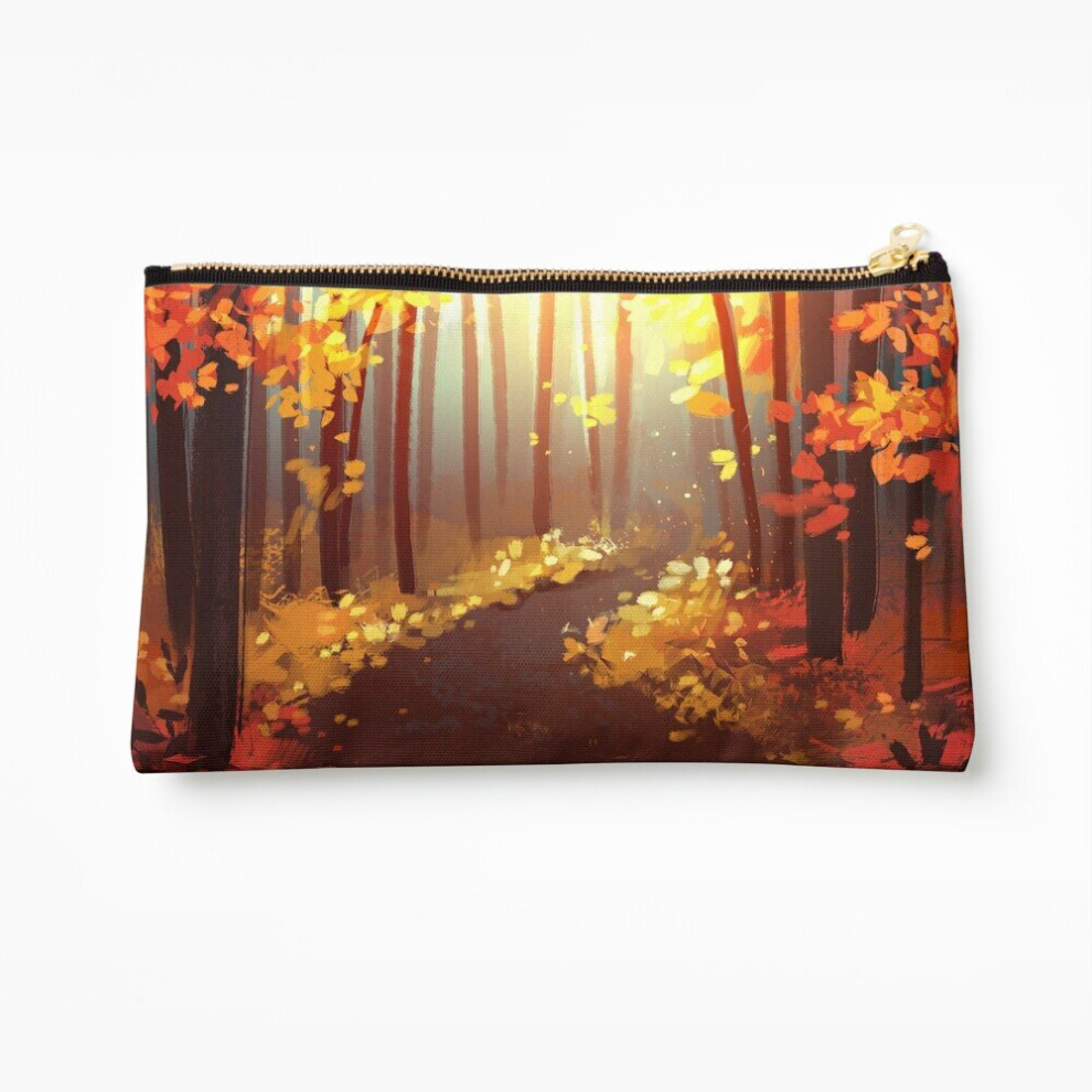 Whibos Makeup Bag Fire Forest Cosmetic Organizer Tyvek Paper Bags Zipper Pouch