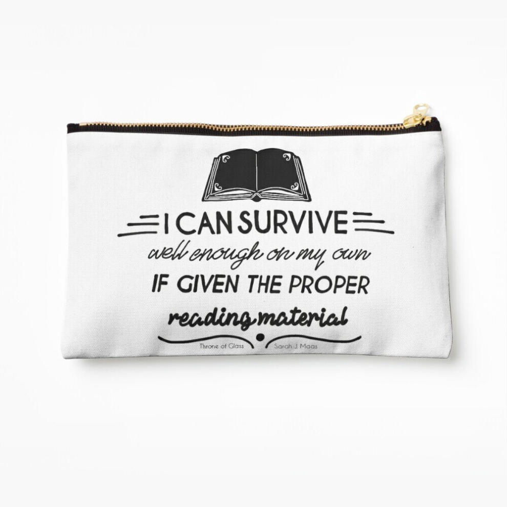 Whibos Makeup Bag I Can Survive Well Enough On My Own - If Given The Proper Reading Material Cosmetic Organizer Tyvek Paper Bags Zipper Pouch