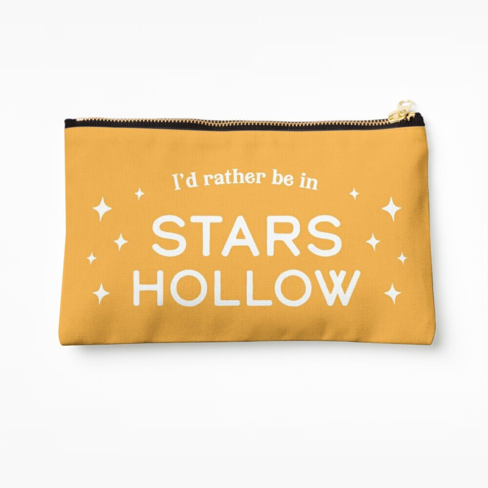 Whibos Yellow Makeup Bag I'd Rather Be In Stars Hollow, Cosmetic Organizer Tyvek Paper Bags Zipper Pouch