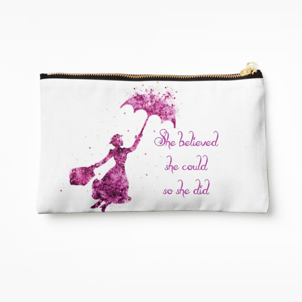 Whibos Makeup Bag She Believed She Could So She Did Cosmetic Organizer Tyvek Paper Bags Zipper Pouch
