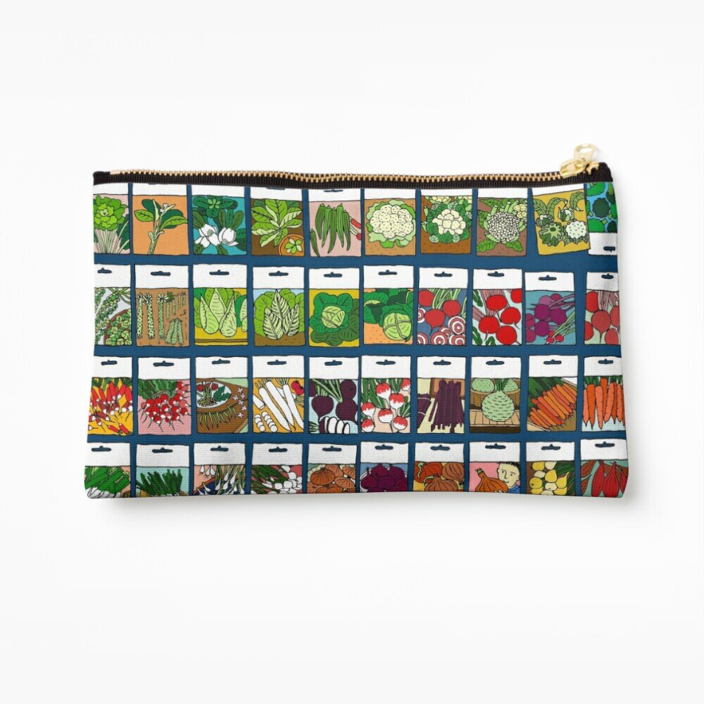 Whibos Makeup Bag Vegetable Seeds Pattern Cosmetic Organizer Tyvek Paper Bags Zipper Pouch