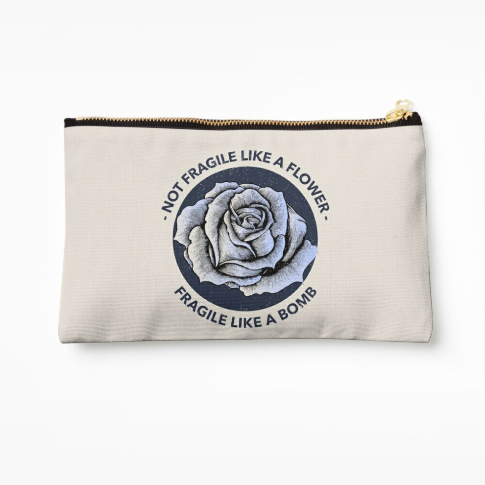 Whibos Makeup Bag Not Fragile Like A Flower Fragile Like A Bomb Cosmetic Organizer Tyvek Paper Bags Zipper Pouch