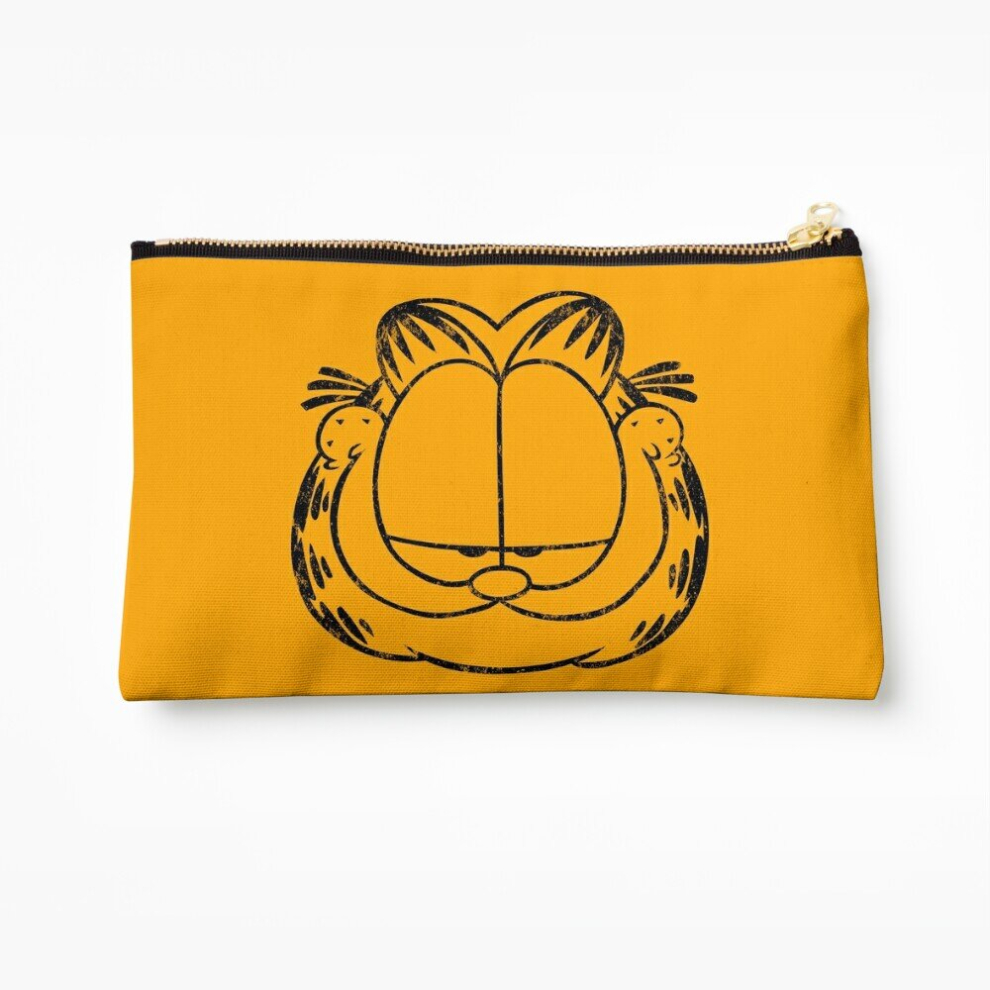 Whibos Makeup Bag Garfield Smirking Distressed Cosmetic Organizer Tyvek Paper Bags Zipper Pouch